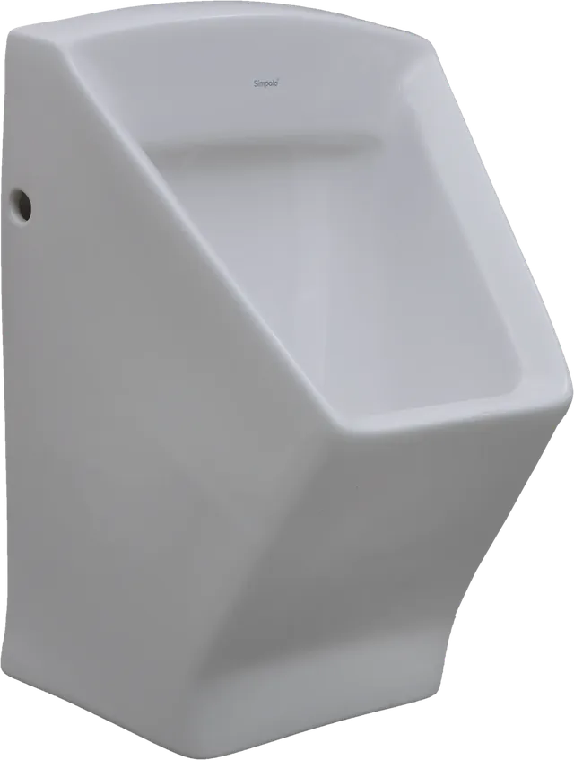 White wall-mounted urinal